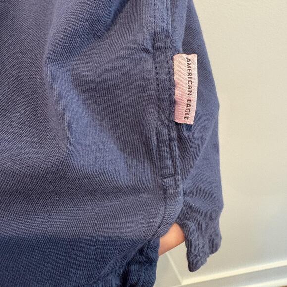American Eagle Shirt Mens Large Blue Super Soft Standard Fit Button Up Pockets - Picture 5 of 13